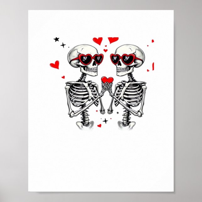 Skeleton Herz Hände für Trends Poster (Vorne)