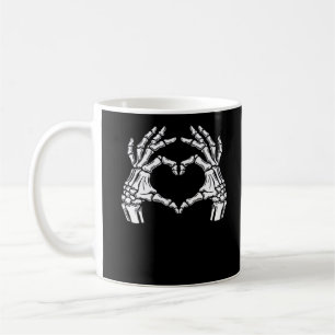 Skeleton Herz Hände unterzeichnen Halloween-Kostüm Kaffeetasse