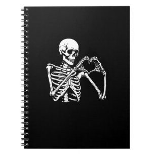 Skeleton Herz Hände unterzeichnen Halloween Kostüm Notizblock