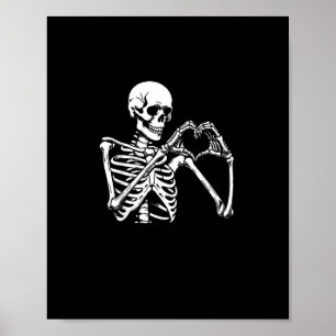 Skeleton Herz Hände unterzeichnen Halloween Kostüm Poster