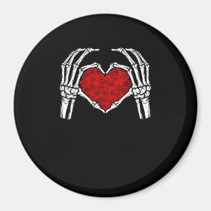 Skeleton Herz Hände unterzeichnen Valentinstag Nie Magnet