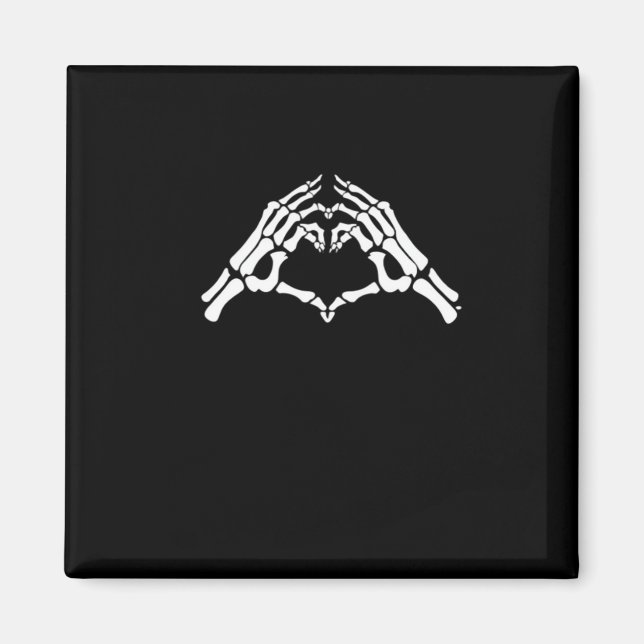 Skeleton Herz und Hände unterzeichnen Magnet (Vorne)