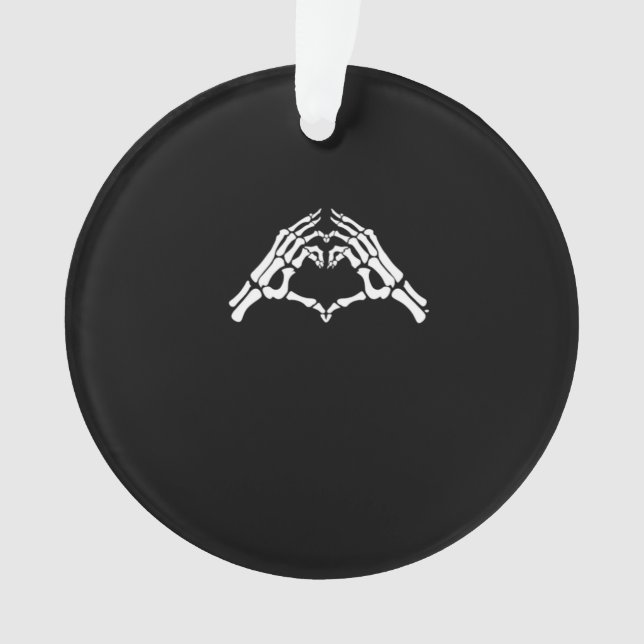 Skeleton Herz und Hände unterzeichnen Ornament (Vorderseite)