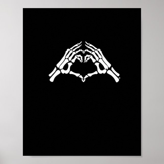 Skeleton Herz und Hände unterzeichnen Poster (Vorne)