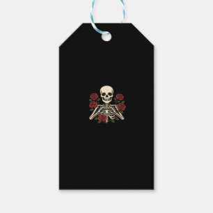 Skeleton Herzhandschuhe mit Rote Rosen - Romantisc Geschenkanhänger