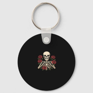 Skeleton Herzhandschuhe mit Rote Rosen - Romantisc Schlüsselanhänger
