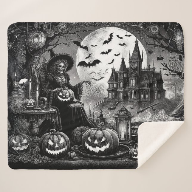 Skeleton Hexch Pumpkin Sherpadecke (Vorderseite (Horizontal))