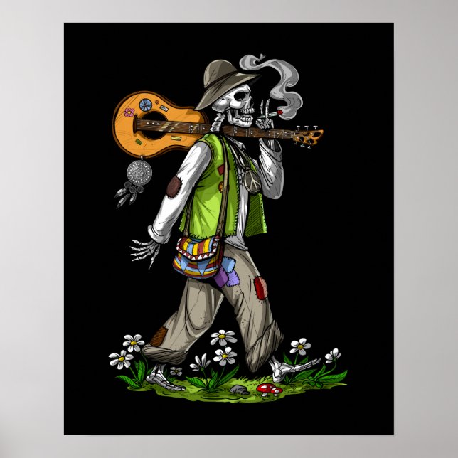 Skeleton Hippie Poster (Vorne)