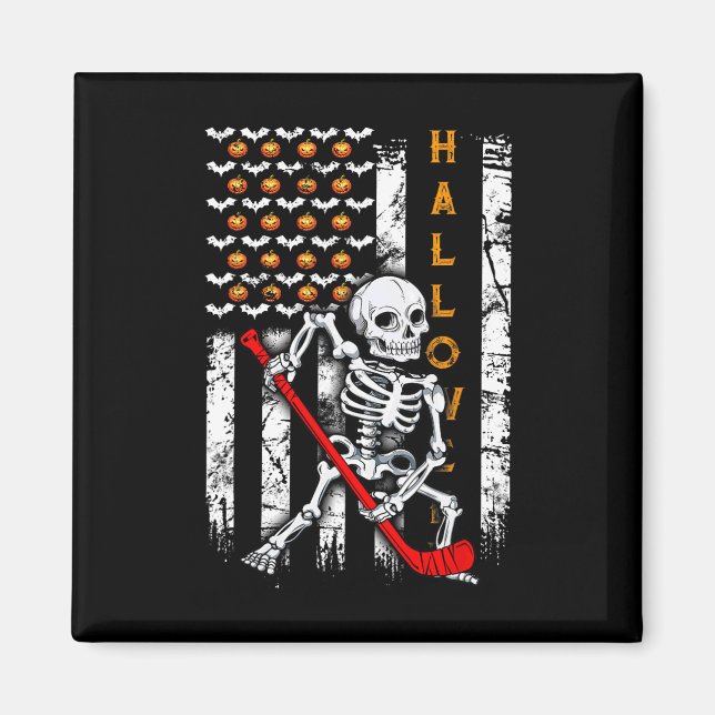 Skeleton Hockey Halloween Magnet (Vorne)