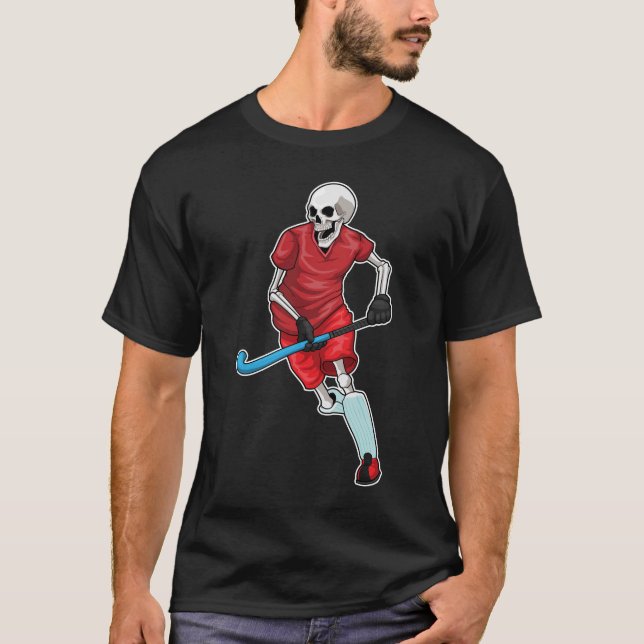 Skeleton Hockey Hockey Fledermaus T-Shirt (Vorderseite)