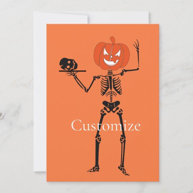 Skeleton Holding Skull Thunder_Cove Einladung (Vorderseite)