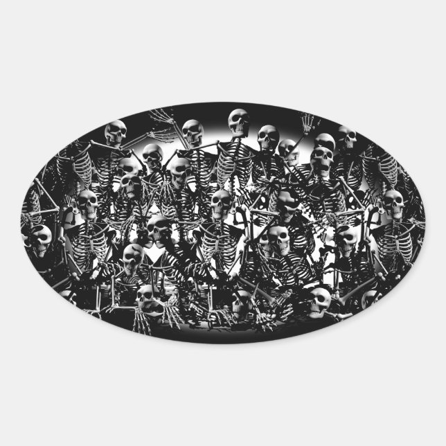 Skeleton Horde Ovaler Aufkleber (Vorderseite)