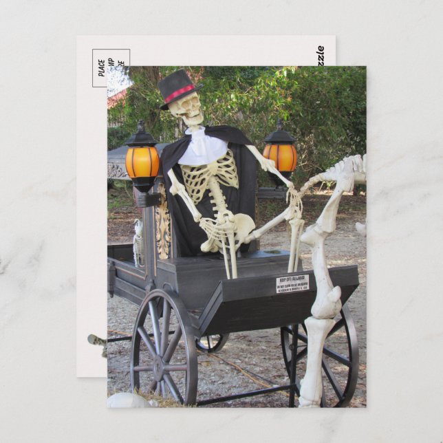 Skeleton Horse Carraige Postkarte (Vorne/Hinten)