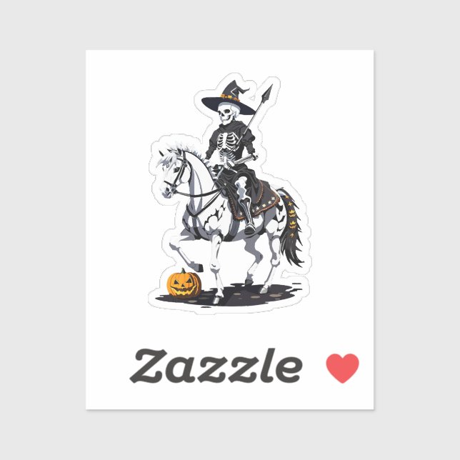Skeleton Horse Rider - Halloween Skelett Aufkleber (Blatt)