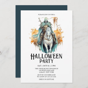 Skeleton Horseman Kostüm Minze Halloween-Party Einladung
