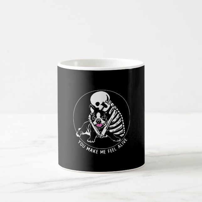 SKELETON HUG BOSTON TERRIER, SIE MACHEN MICH LEBEN KAFFEETASSE (Mittel)