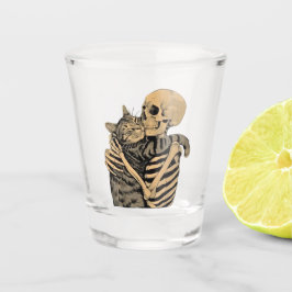 Skeleton Hugging Cat – Cute Gothic Cat Lover Gift Schnapsglas
