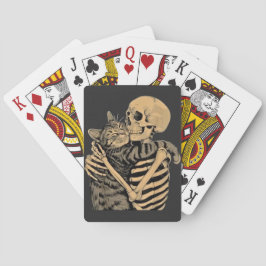 Skeleton Hugging Cat – Cute Gothic Cat Lover Gift Spielkarten