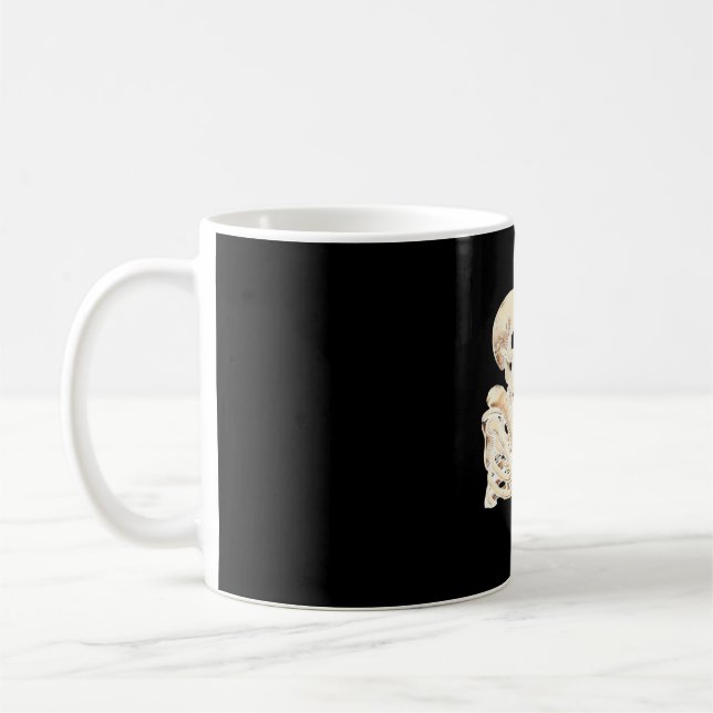 Skeleton Hugging Cat Halloween Cat Lover Cat Mom D Kaffeetasse (Links)