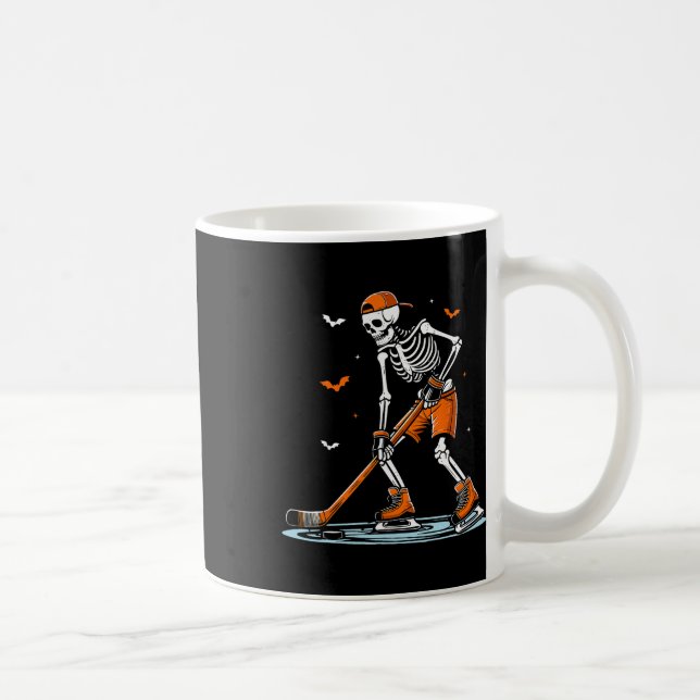Skeleton Ice Hockey Halloween Boys Funny Halloween Kaffeetasse (Rechts)