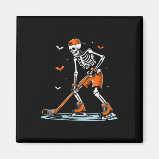 Skeleton Ice Hockey Halloween Boys Funny Halloween Magnet
