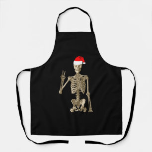 Skeleton ist Chillin mit seinem Friedenszeichen Schürze