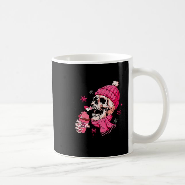 Skeleton It's Cold Outside Like My Heart Valentine Kaffeetasse (Rechts)