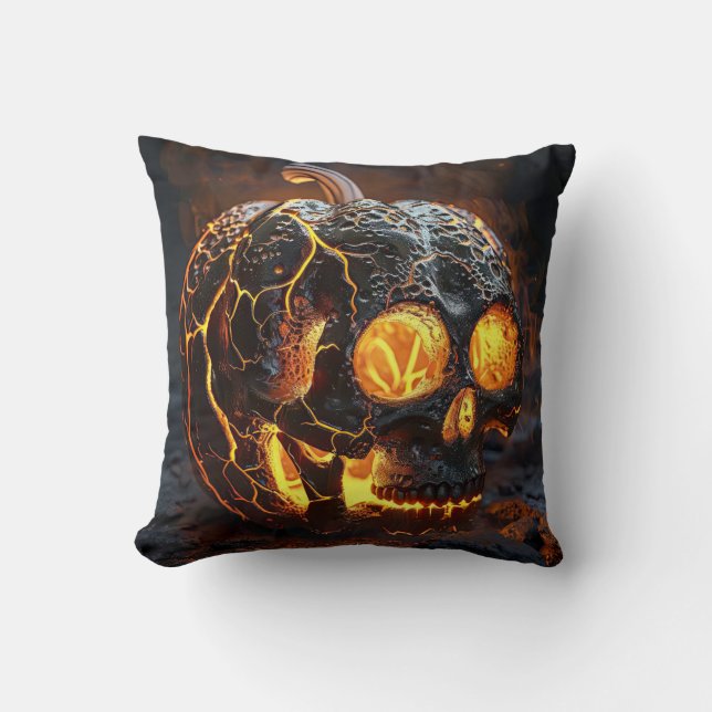 Skeleton Jack-O-Lantern Kissen (Vorderseite)