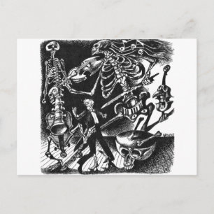 Skeleton Jam Band Postkarte