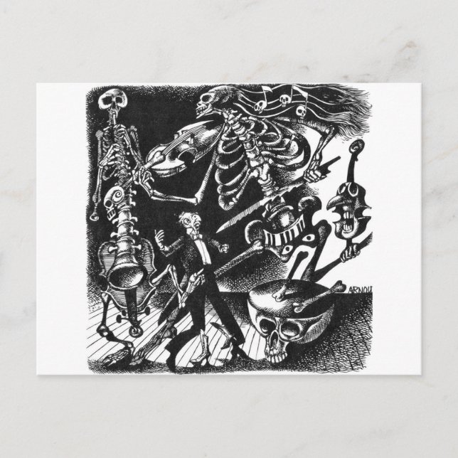 Skeleton Jam Band Postkarte (Vorderseite)