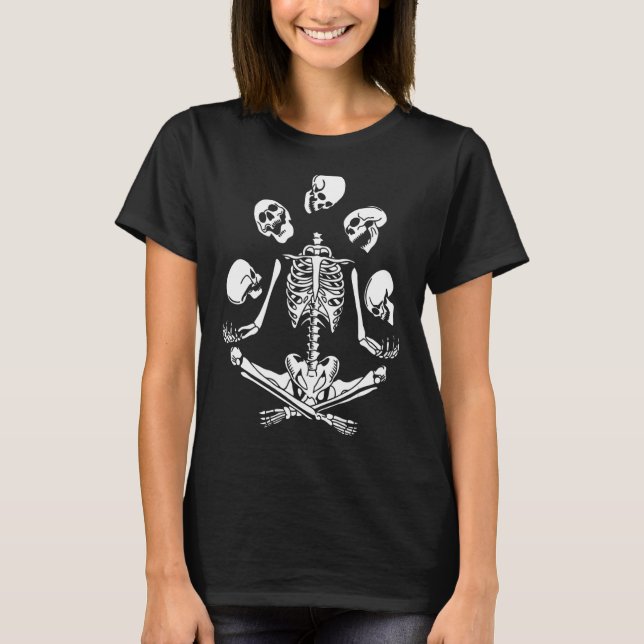 Skeleton Juggling Skull Head Circus Kostüm Hallow T-Shirt (Vorderseite)