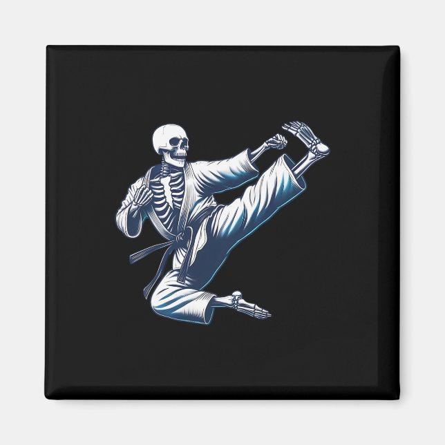 Skeleton Karate Kick Martial Arts Kickboxing Mixed Magnet (Vorne)