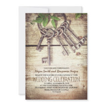Skeleton Keys Rustikale Hochzeitseinladungen