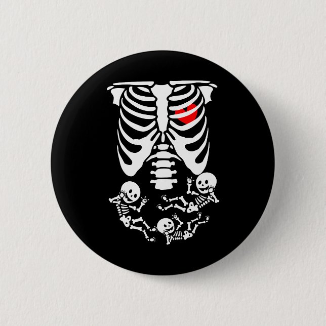 Skeleton KinderHalloween-Schwangerschaftspaare Kos Button (Vorderseite)
