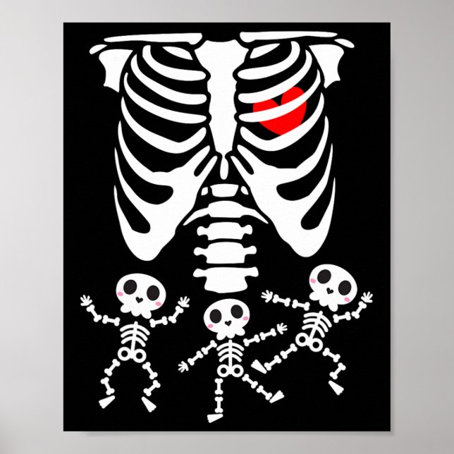 Skeleton KinderHalloween-Schwangerschaftspaare Kos Poster (Vorne)