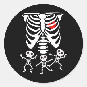 Skeleton KinderHalloween-Schwangerschaftspaare Kos Runder Aufkleber