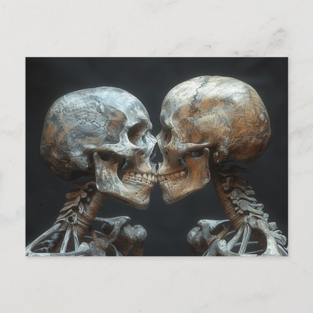 Skeleton Kiss Postkarte (Vorderseite)