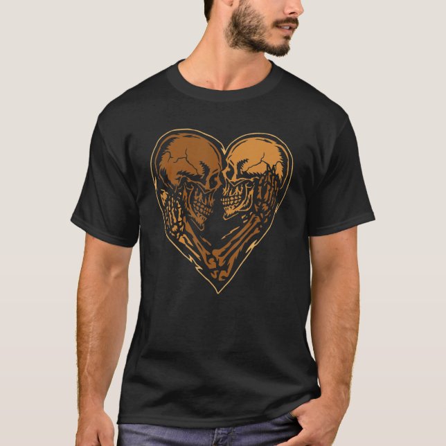 Skeleton Kissing Black History Month Cool BLM Mela T-Shirt (Vorderseite)