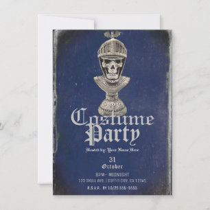 Skeleton Knight Blue Halloween Skull Kostüm Party Einladung