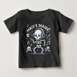 Skeleton Kopfhörer Musik Halloween Spaß tanzen Baby T-shirt