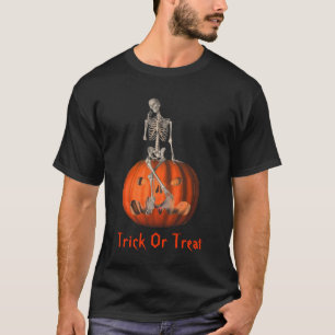 Skeleton Kürbislaterne Halloween T - Shirt