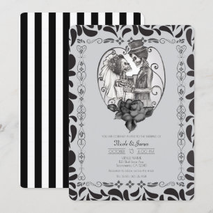 Skeleton Liebe Ehetanz Gotische Hochzeit Einladung