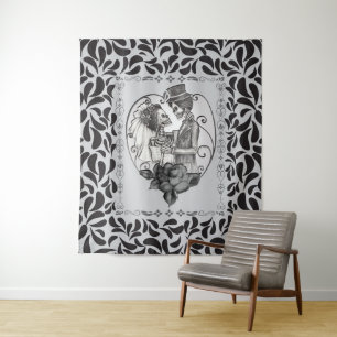 Skeleton Liebe Paare Ehetanz Wandteppich