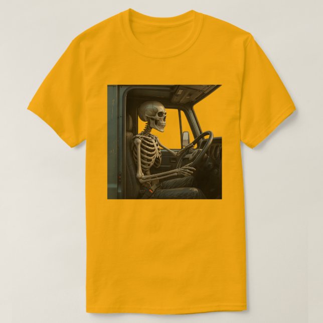 Skeleton Lkw Fahrer Herren T - Shirt (Design vorne)