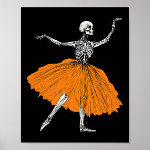 Skeleton Llerina Dance Tutu Spooky Llet Dancer Hal Poster