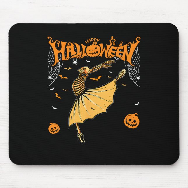 Skeleton Llerinas Llet Dance Niedlich Halloween Co Mousepad (Vorne)