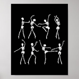 Skeleton Llerinas Llet Dance Niedlich Halloween Co Poster