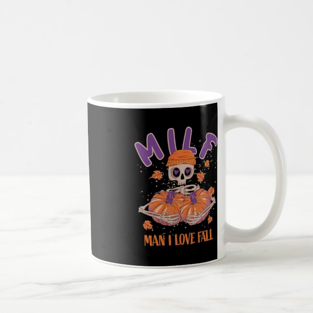 Skeleton Man I Liebe Fall Fun Skeleton Pumpkin Hal Kaffeetasse (Rechts)