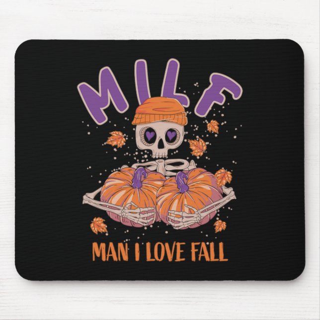 Skeleton Man I Liebe Fall Funny Skeleton Pumpkin H Mousepad (Vorne)