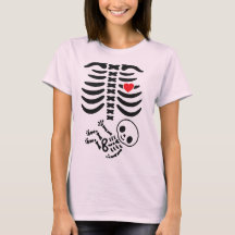 Skeleton Maternity Halloween TShirt Funny Pregnant